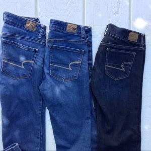 Lot of THREE PAIR!!! America Eagle Jeans size 4